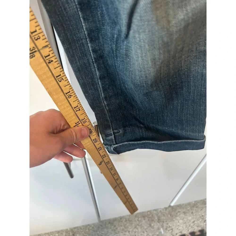 Gap Low Rise Cropped Jeans Medium Wash Double Button Denim Pants